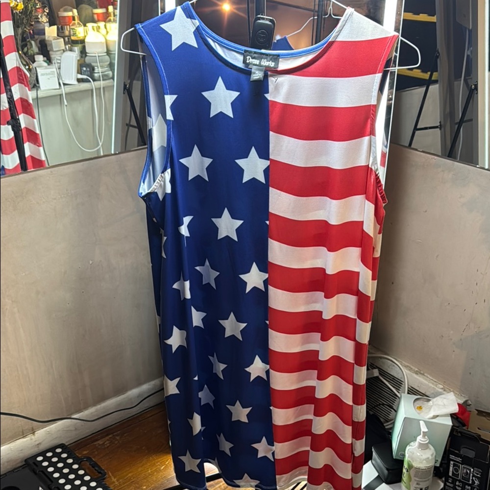 Asymmetrical American Flag Dress